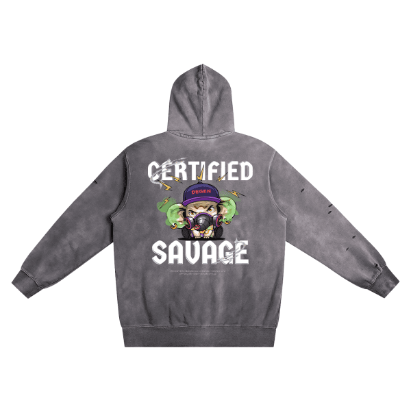 Certified Savage Monkey Washed Hoodie - Image 2