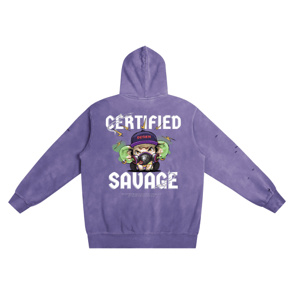 Certified Savage Monkey Washed Hoodie - Image 4
