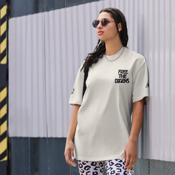 Free The Degens Embroidered Oversized Faded T-Shirt - Image 6