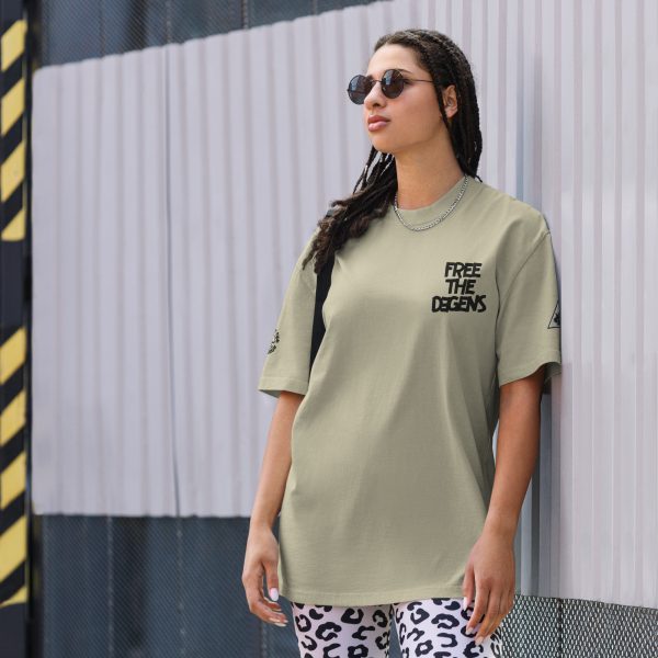 Free The Degens Embroidered Oversized Faded T-Shirt - Image 5