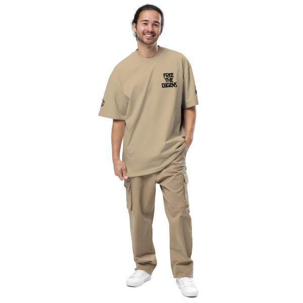 Free The Degens Embroidered Oversized Faded T-Shirt