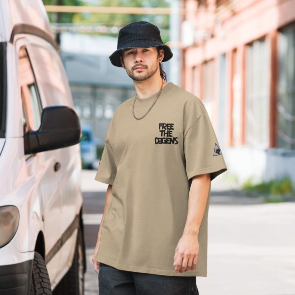 Free The Degens Embroidered Oversized Faded T-Shirt - Image 3