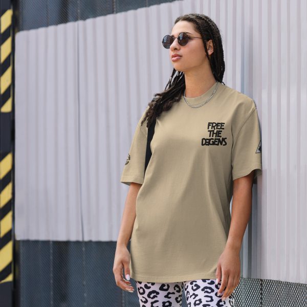 Free The Degens Embroidered Oversized Faded T-Shirt - Image 7